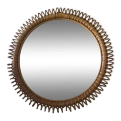 Miroir rond en rotin Franco Albini