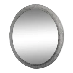 Miroir rond en résine lucite 1960, par ED, 60 cm