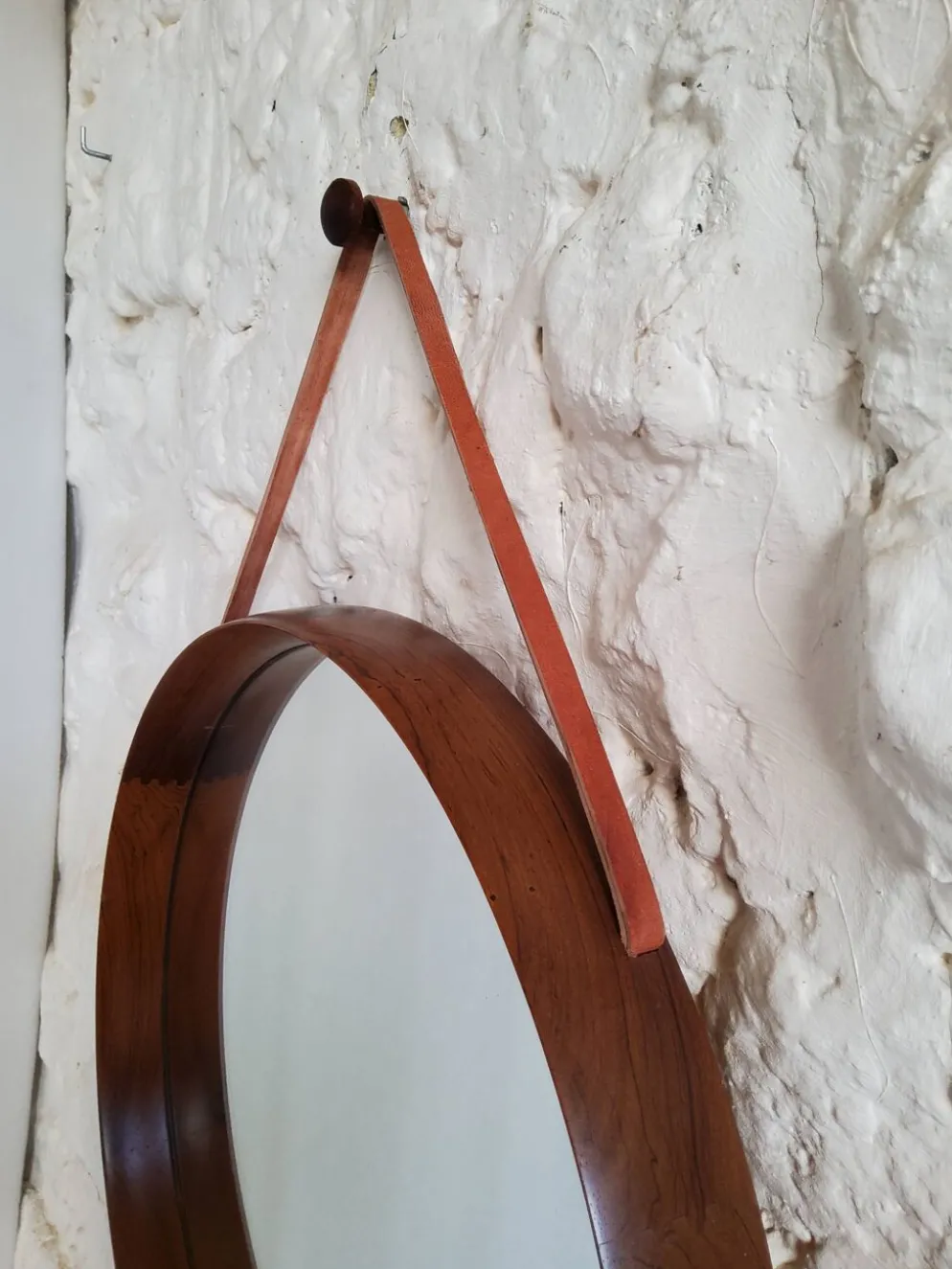 Miroir rond en teck Uno et Osten Kristiansson Luxus Vittsjö, Scandinave