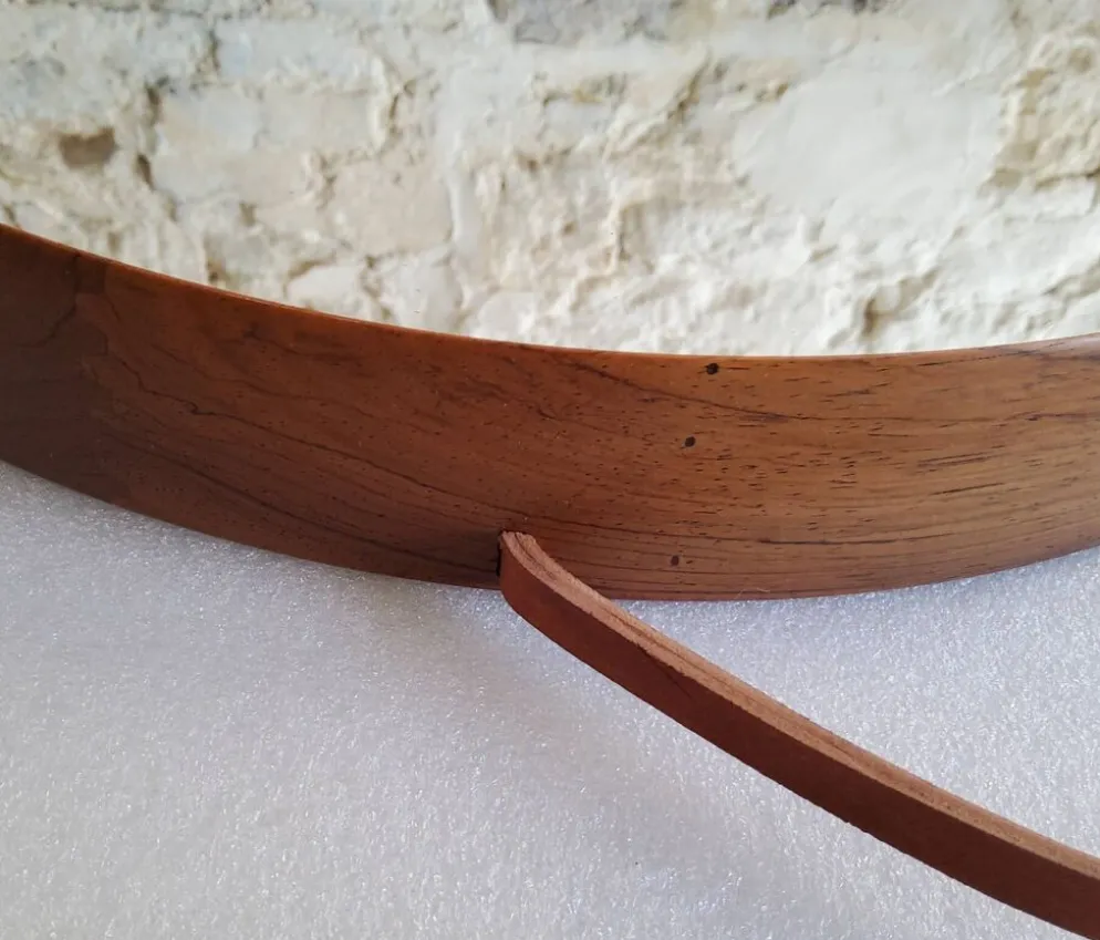 Miroir rond en teck Uno et Osten Kristiansson Luxus Vittsjö, Scandinave
