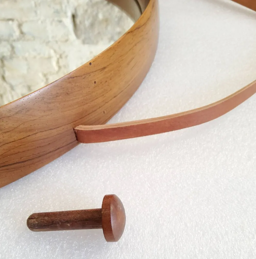 Miroir rond en teck Uno et Osten Kristiansson Luxus Vittsjö, Scandinave