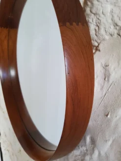 Miroir rond en teck Uno et Osten Kristiansson Luxus Vittsjö, Scandinave