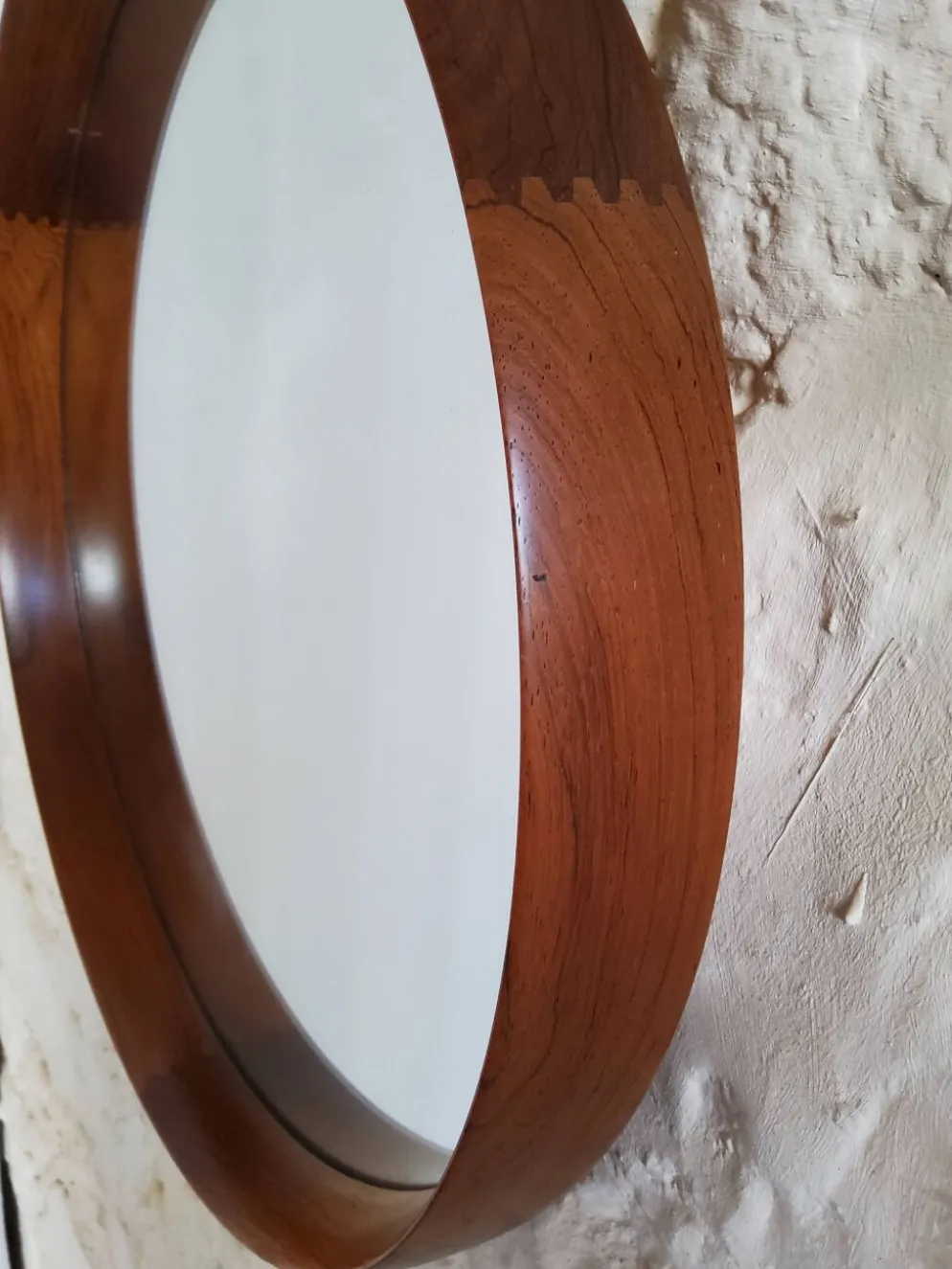 Miroir rond en teck Uno et Osten Kristiansson Luxus Vittsjö, Scandinave