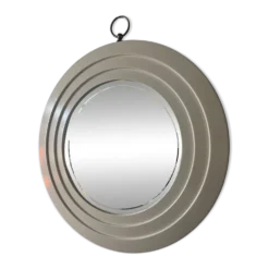 Miroir Rond Italien – Cadre Concentrique Sculptural
