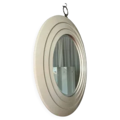 Miroir Rond Italien – Cadre Concentrique Sculptural