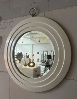 Miroir Rond Italien – Cadre Concentrique Sculptural