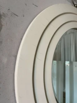 Miroir Rond Italien – Cadre Concentrique Sculptural