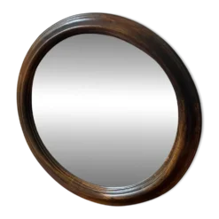 Miroir rond minimaliste en bois