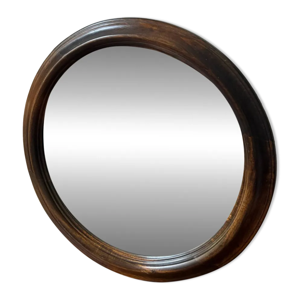 Miroir rond minimaliste en bois
