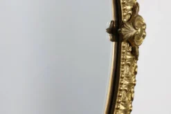 Miroir rond néoclassique français en finition cuivre, 20e siècle