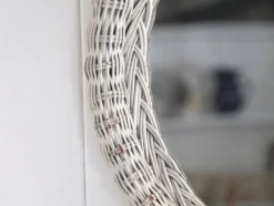 Miroir rond osier, XXème