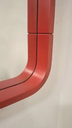 Miroir rond rouge en pop art des années 80