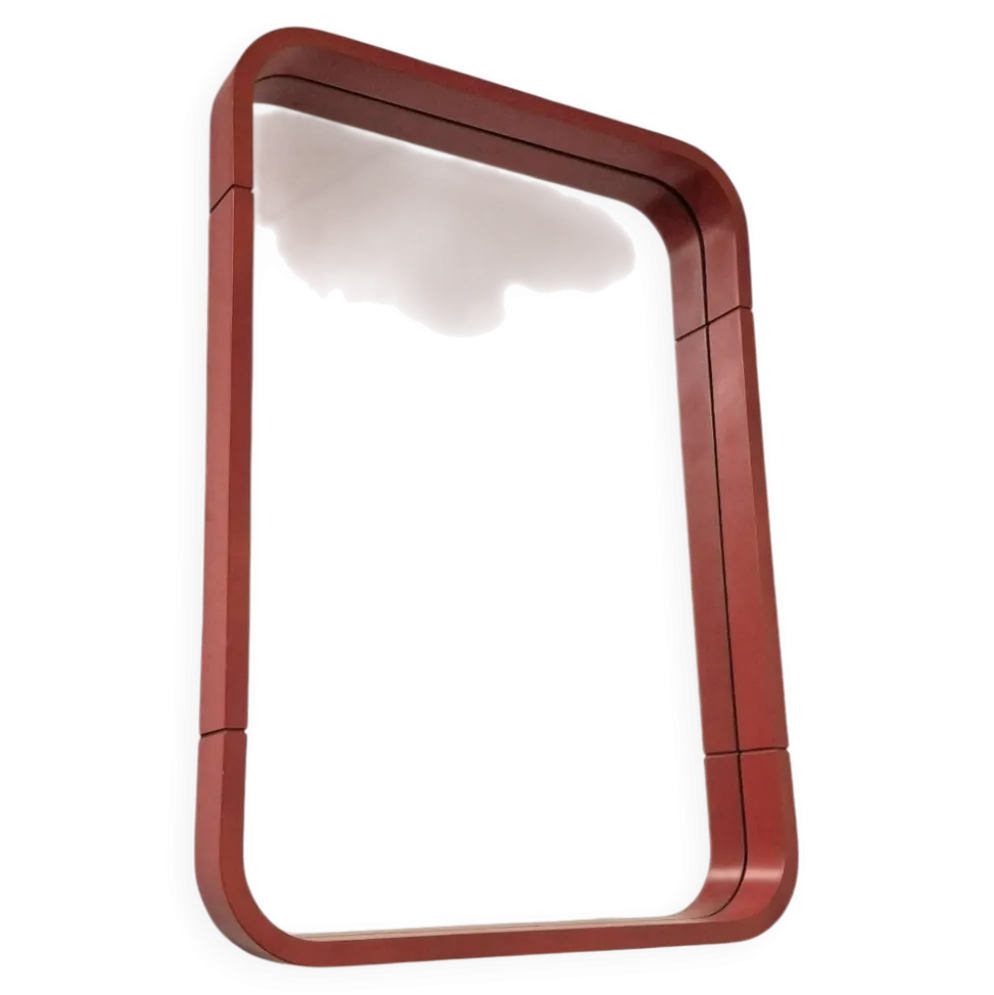 Miroir rond rouge en pop art des années 80