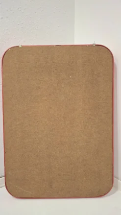 Miroir rond rouge en pop art des années 80