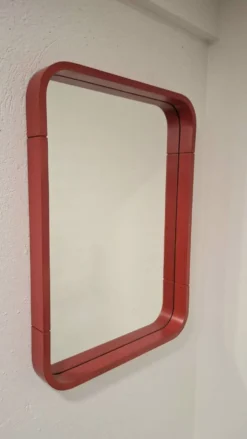 Miroir rond rouge en pop art des années 80