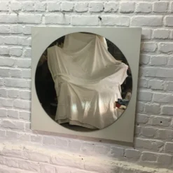 Miroir rond sur support stratifié