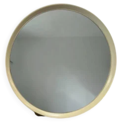 Miroir rond vintage beige style spatial / miroir mural
