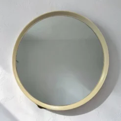 Miroir rond vintage beige style spatial / miroir mural