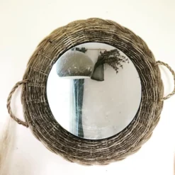 Miroir rotin fibres naturelles 35cm