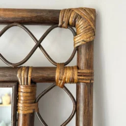 Miroir rotin 70's