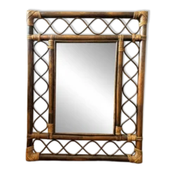Miroir rotin 70's