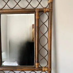 Miroir rotin 70's