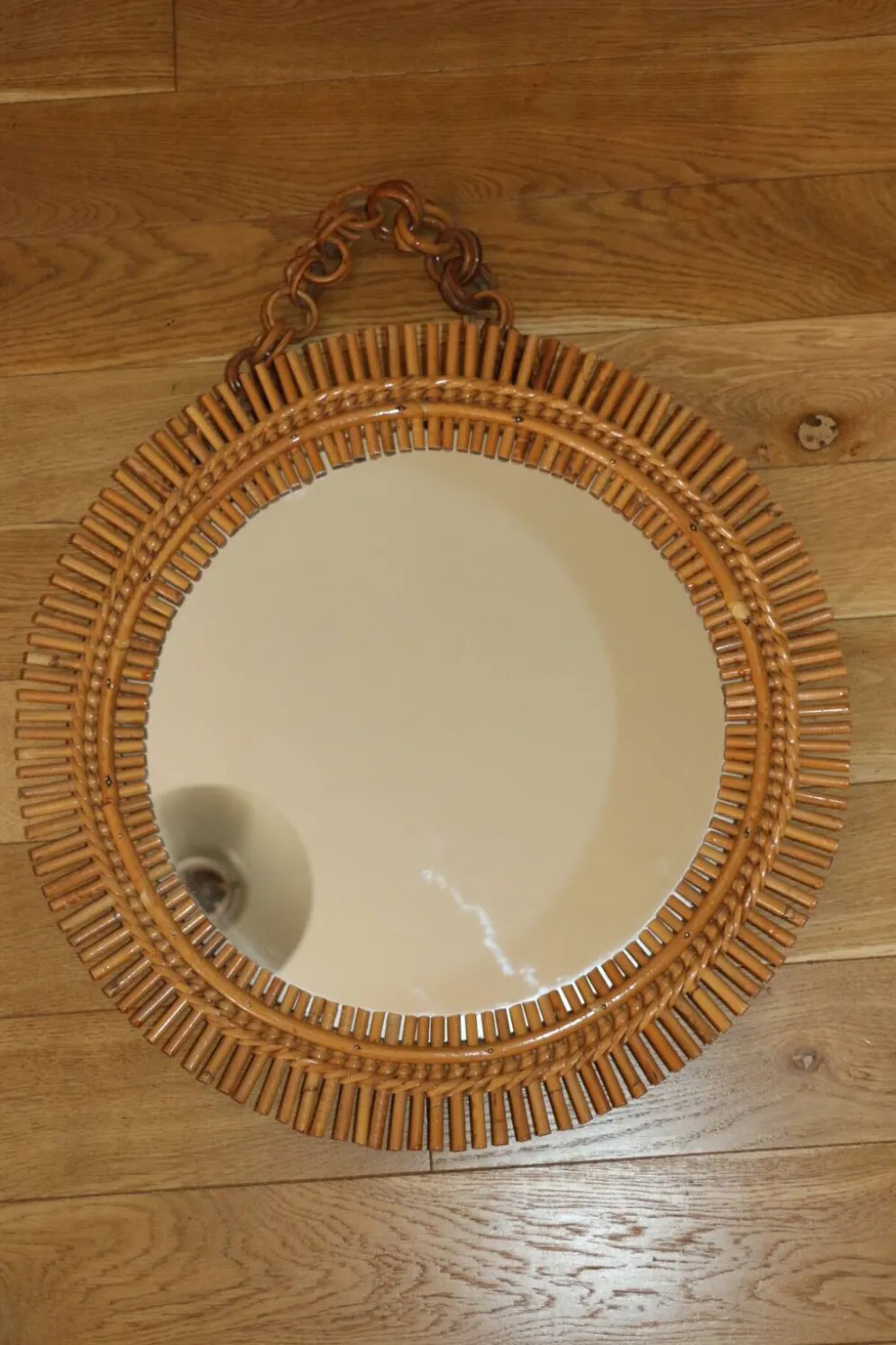 Miroir rotin soleil 530mm