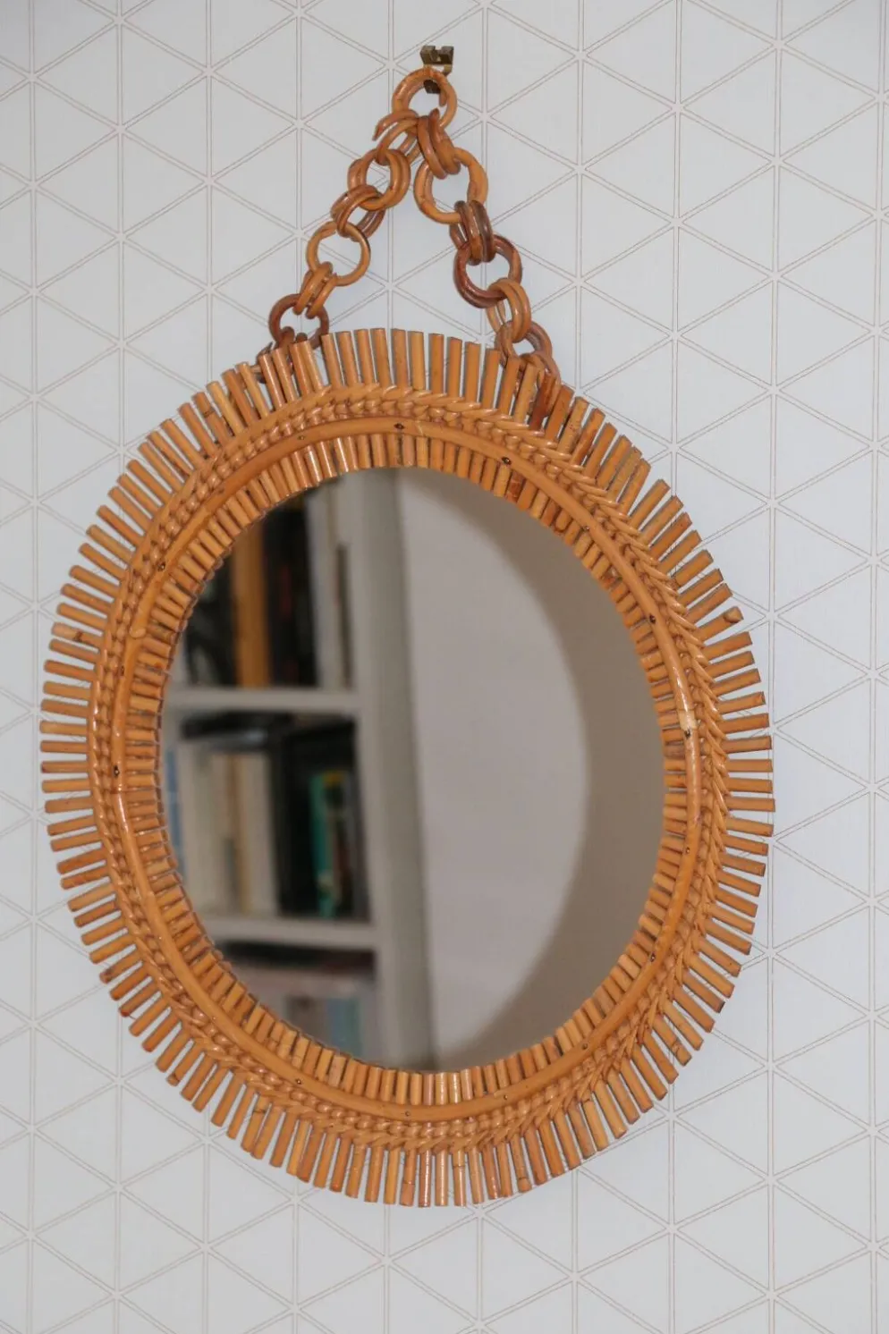 Miroir rotin soleil 530mm