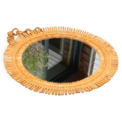 Miroir rotin soleil 530mm