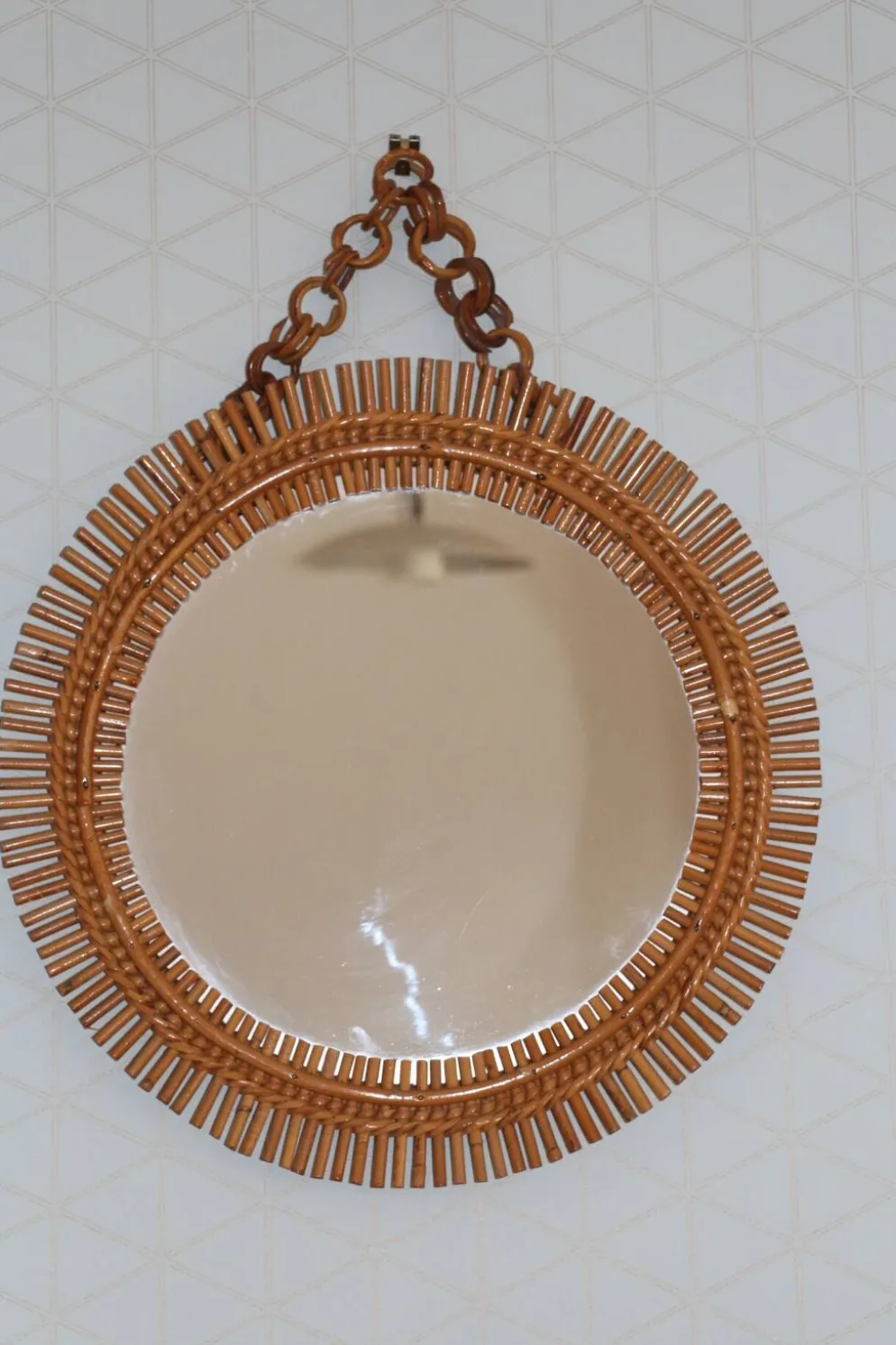 Miroir rotin soleil 530mm