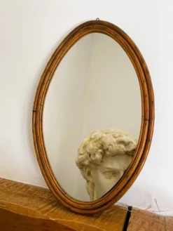 Miroir rotin vintage