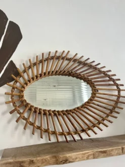 Miroir rotin vintage