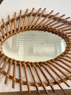 Miroir rotin vintage