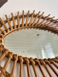 Miroir rotin vintage