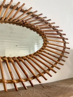 Miroir rotin vintage