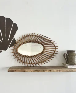 Miroir rotin vintage