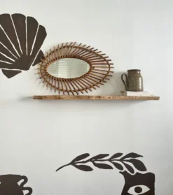 Miroir rotin vintage