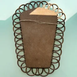 Miroir rétroviseur en rotin