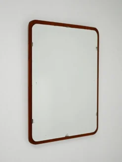 Miroir scandinave avec cadre en teck