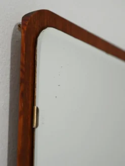 Miroir scandinave avec cadre en teck