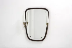 Miroir scandinave en acajou, 76x55cm, Suède, 1950