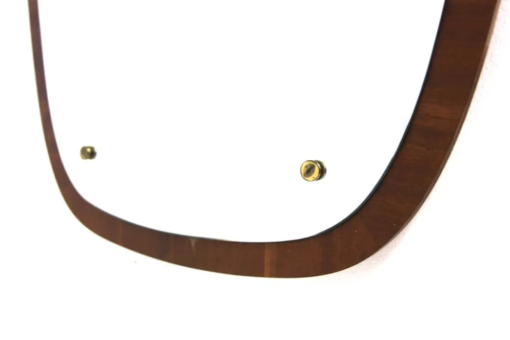 Miroir scandinave en acajou, 76x55cm, Suède, 1950