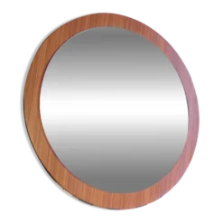 Miroir scandinave en teck Ø 65cm