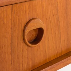 Miroir scandinave en teck du milieu du siècle avec console, années 1960