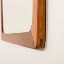 Miroir scandinave en teck du milieu du siècle avec console, années 1960