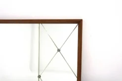 Miroir scandinave en teck et en métal, Suède, 1960, 118x83cm