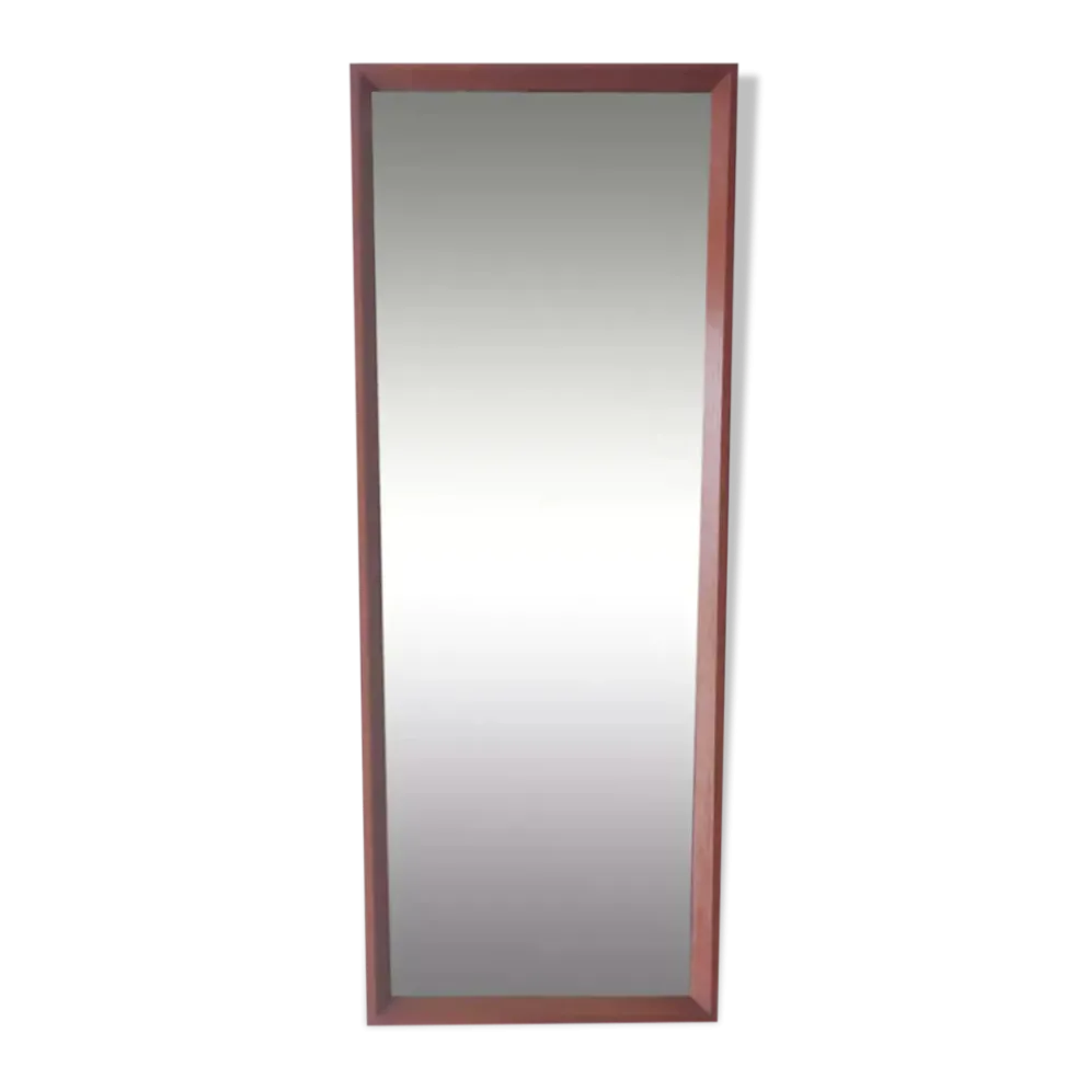 Miroir scandinave en teck , forme trapézoïdale