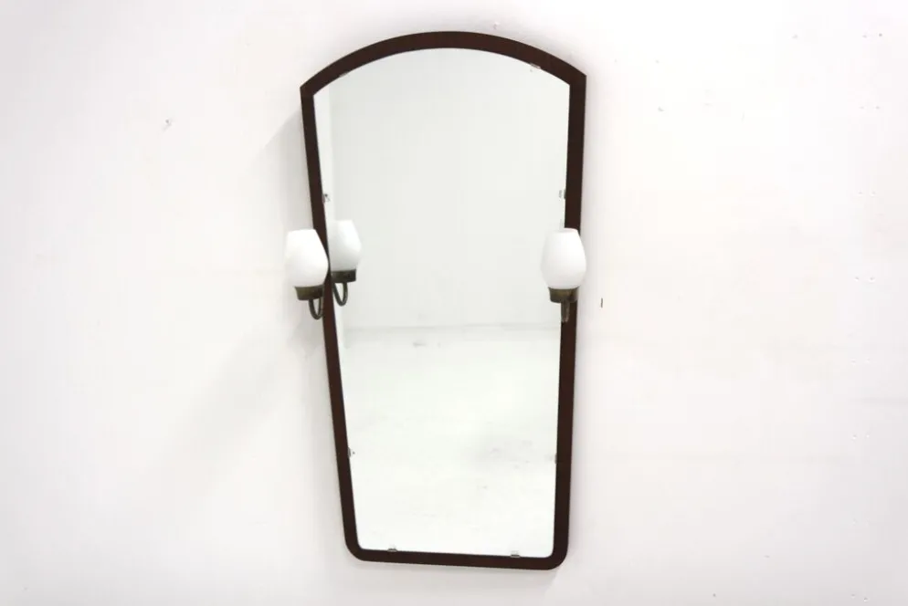 Miroir scandinave en teck "GT 7239" Glas & Trä, 105x55cm, Suède, 1950