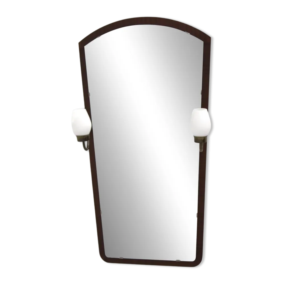 Miroir scandinave en teck "GT 7239" Glas & Trä, 105x55cm, Suède, 1950