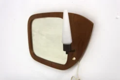 Miroir scandinave en teck, 38x62cm, Suède, 1950